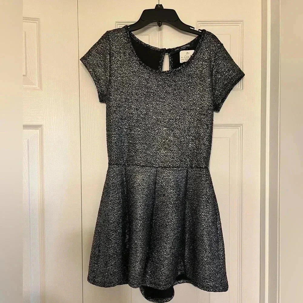 Black/silver sparkly romper